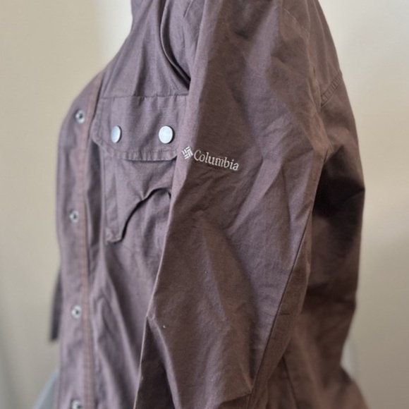 Columbia Light Jacket Women's Size XL Brown Snaps Pockets Omni Shade - Picture 5 of 14